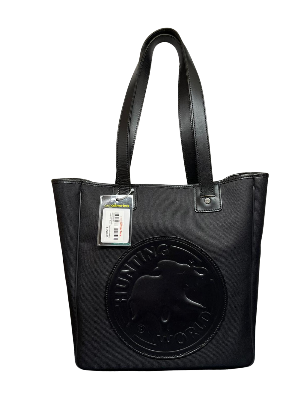 Hunting World Tote Bag Canvas And Leather Black