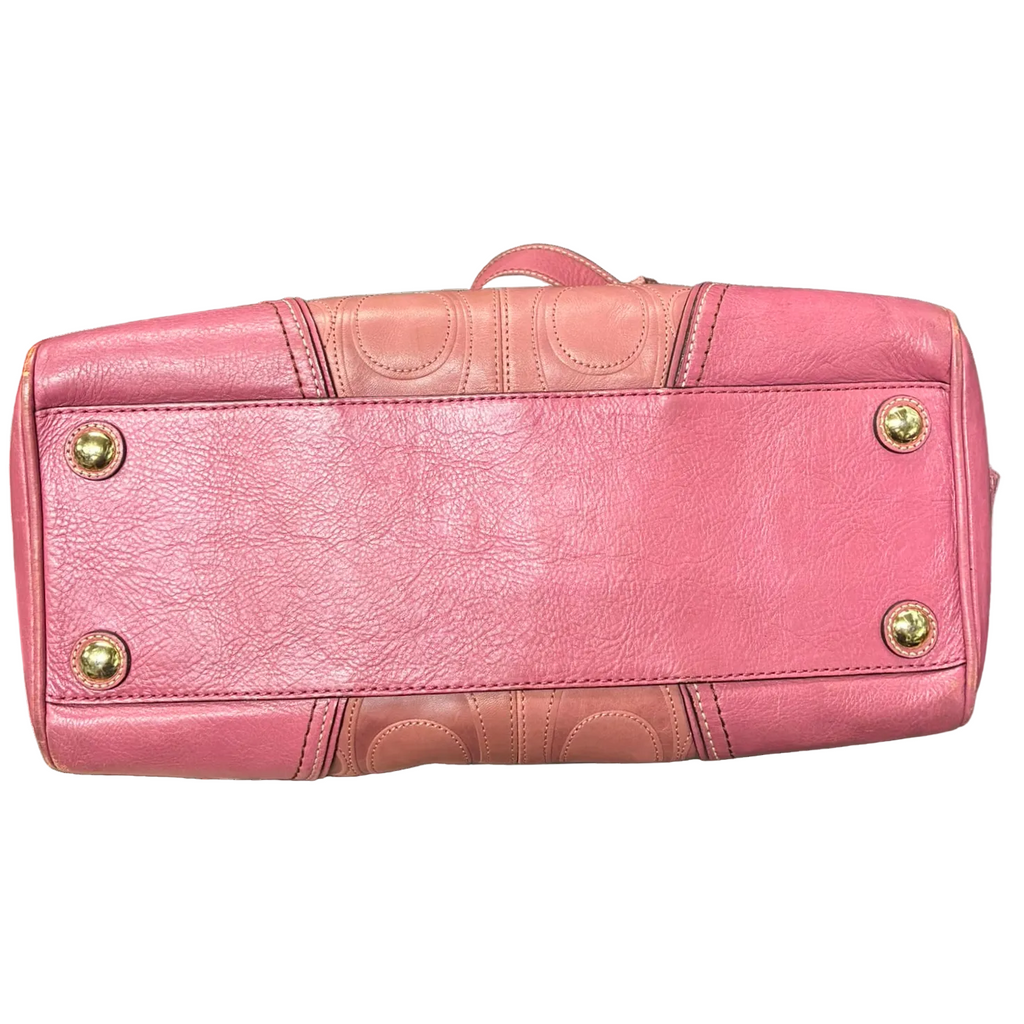Coach 12290 Hamptons Signature Embossed Turnlock Satchel Bag