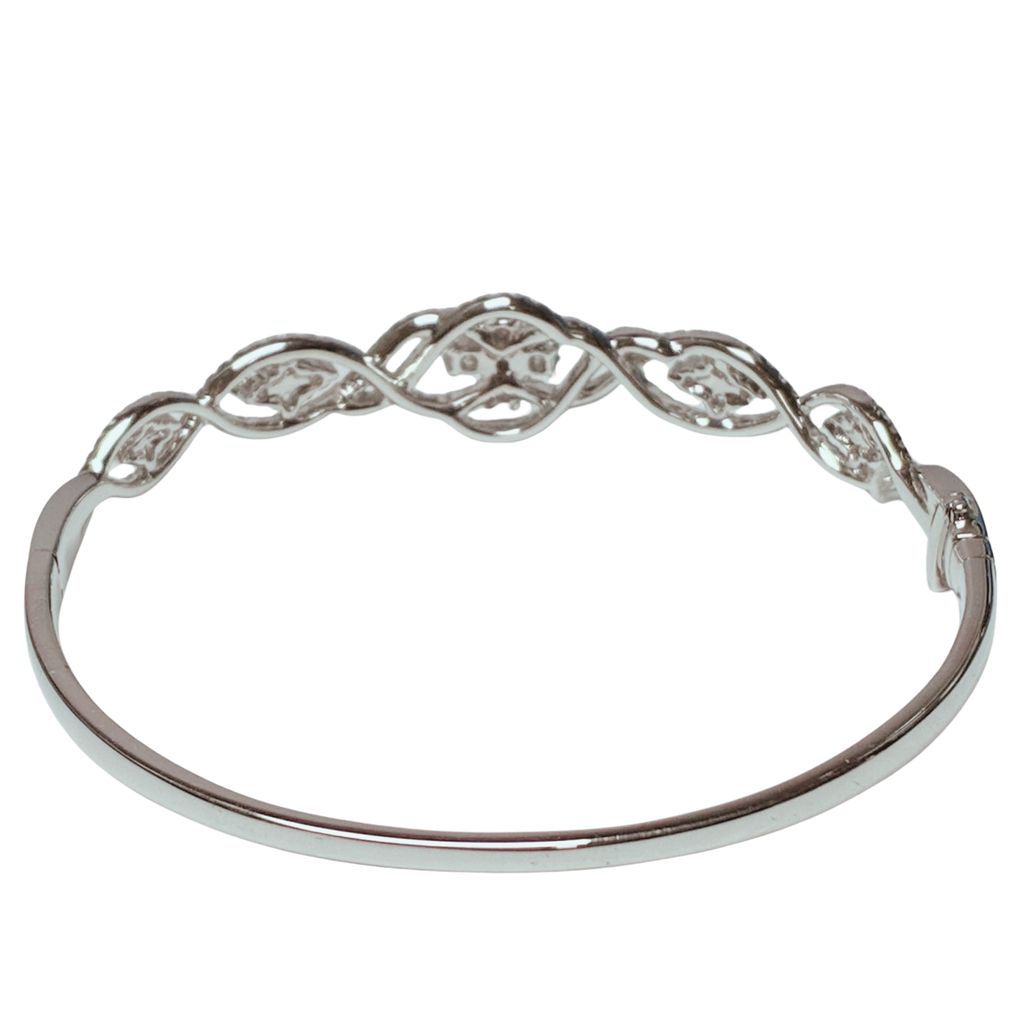 750WG Diamond Cluster Bangle 13GRAM