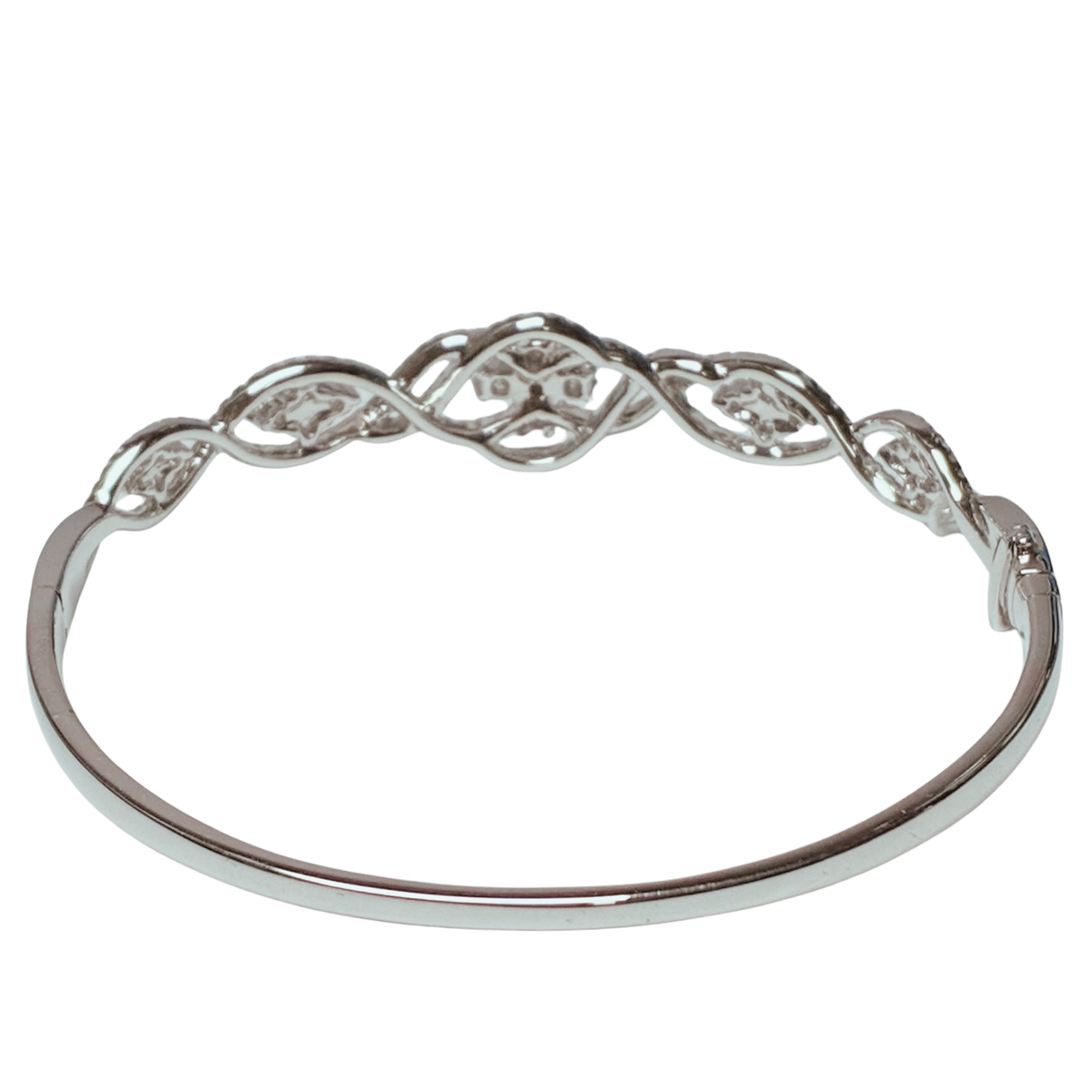 750WG Diamond Cluster Bangle 13GRAM
