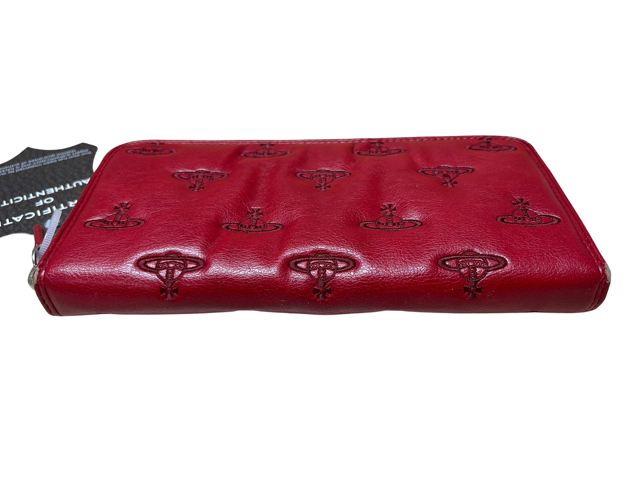 Vivienne Westwood Red Embossed Orb Long Wallet