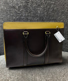 Takeo Kikuchi Document Bag LeatherCanvas Brown