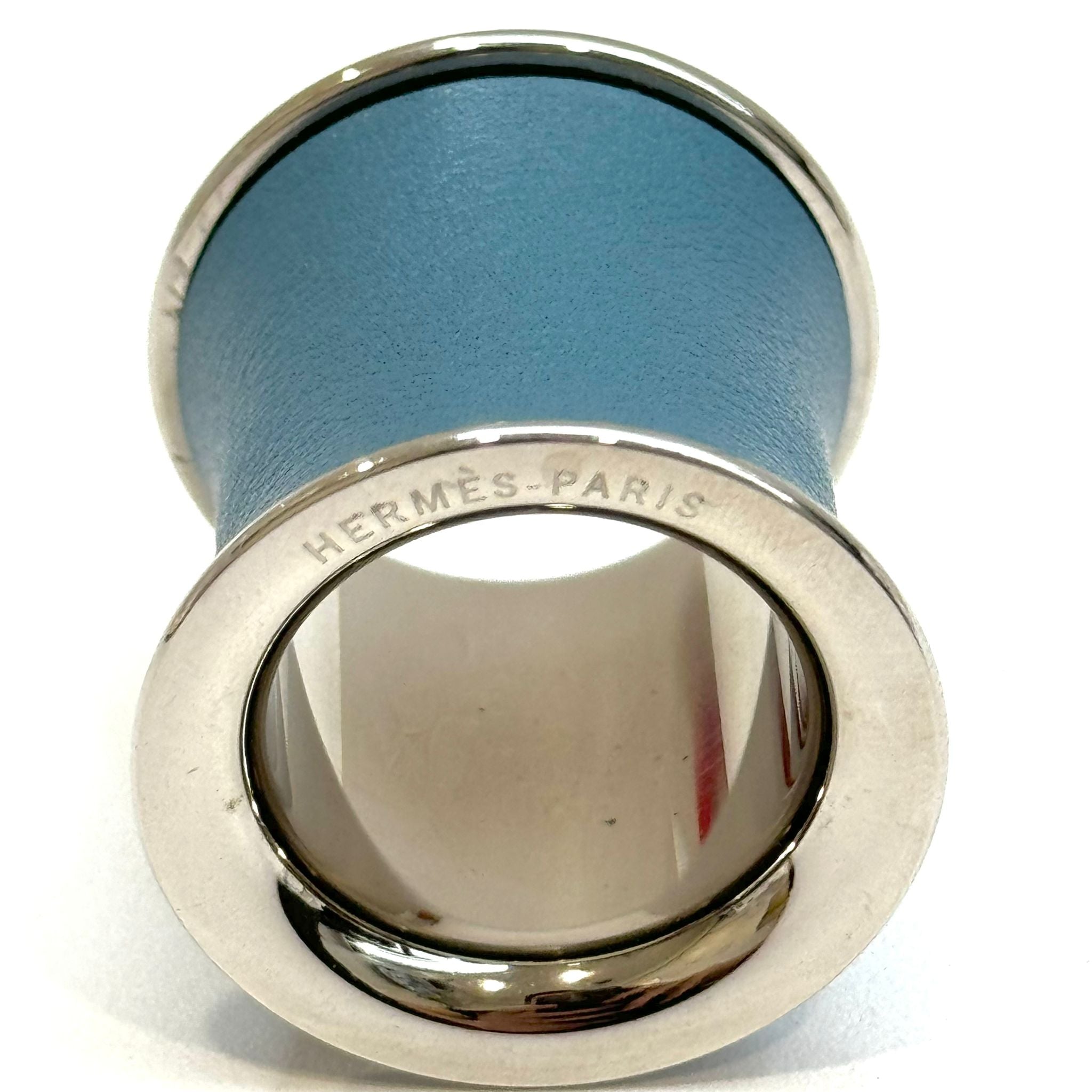 Hermes Blue Leather Scarf Ring Main image