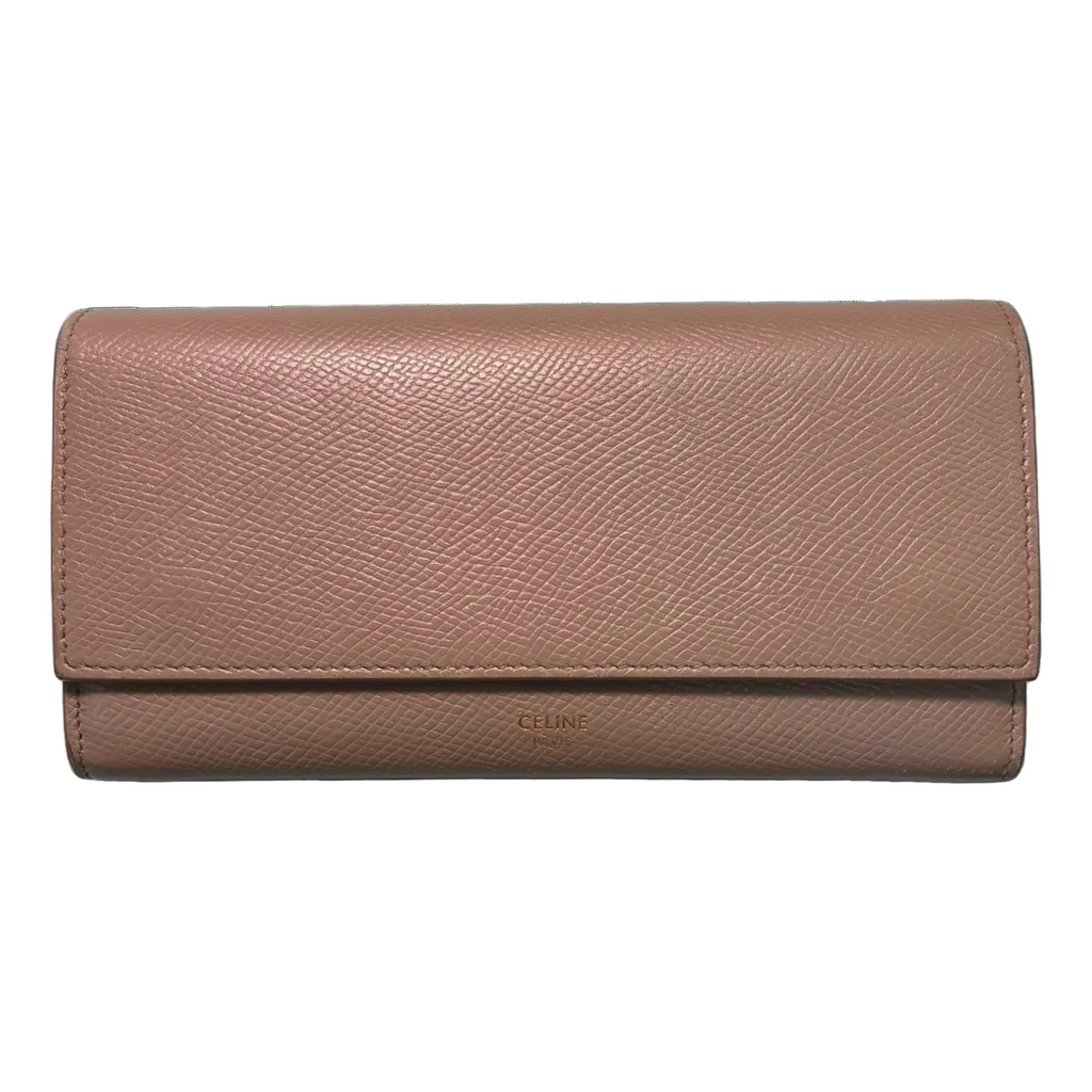 Celine Large Flap Wallet Grained Calfskin