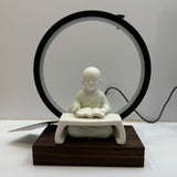Monk Reading Book With LED Ring (Adjustable Light)