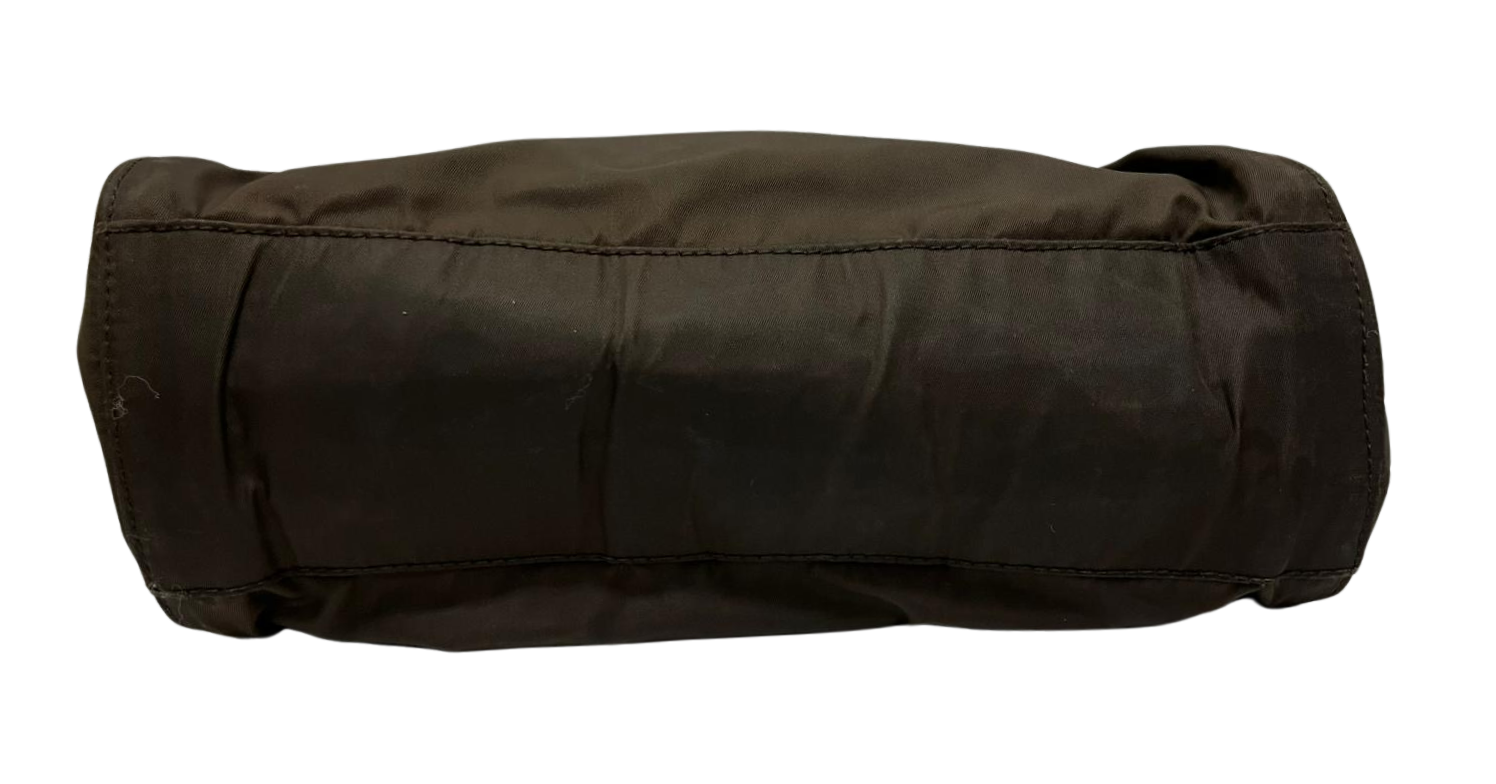 Prada Tessuto Handbag Brown Nylon Acrylic Handles
