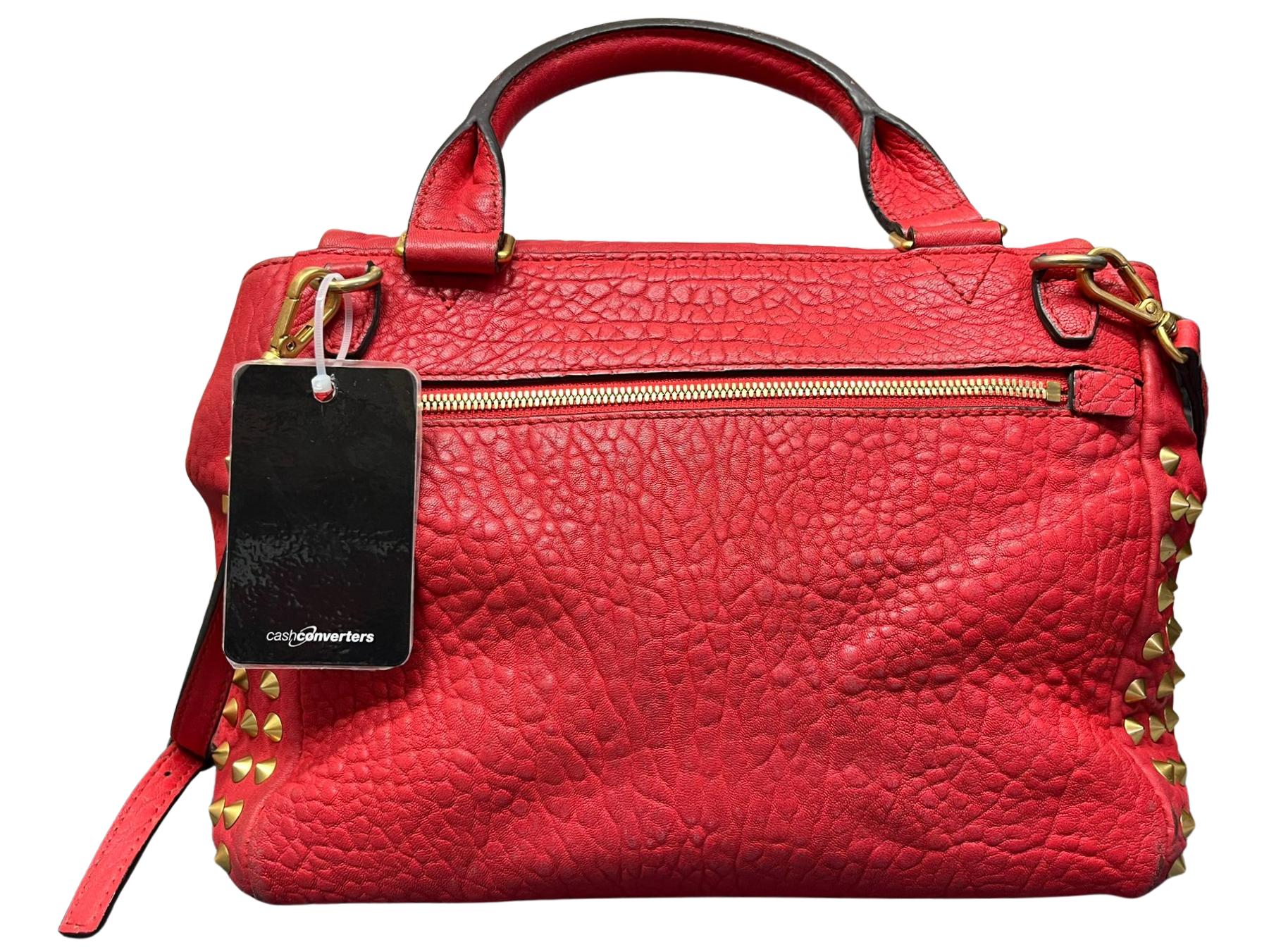 MCM 2way Leather Flapbag Red Studs Secondary image