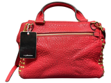 MCM 2way Leather Flapbag Red Studs