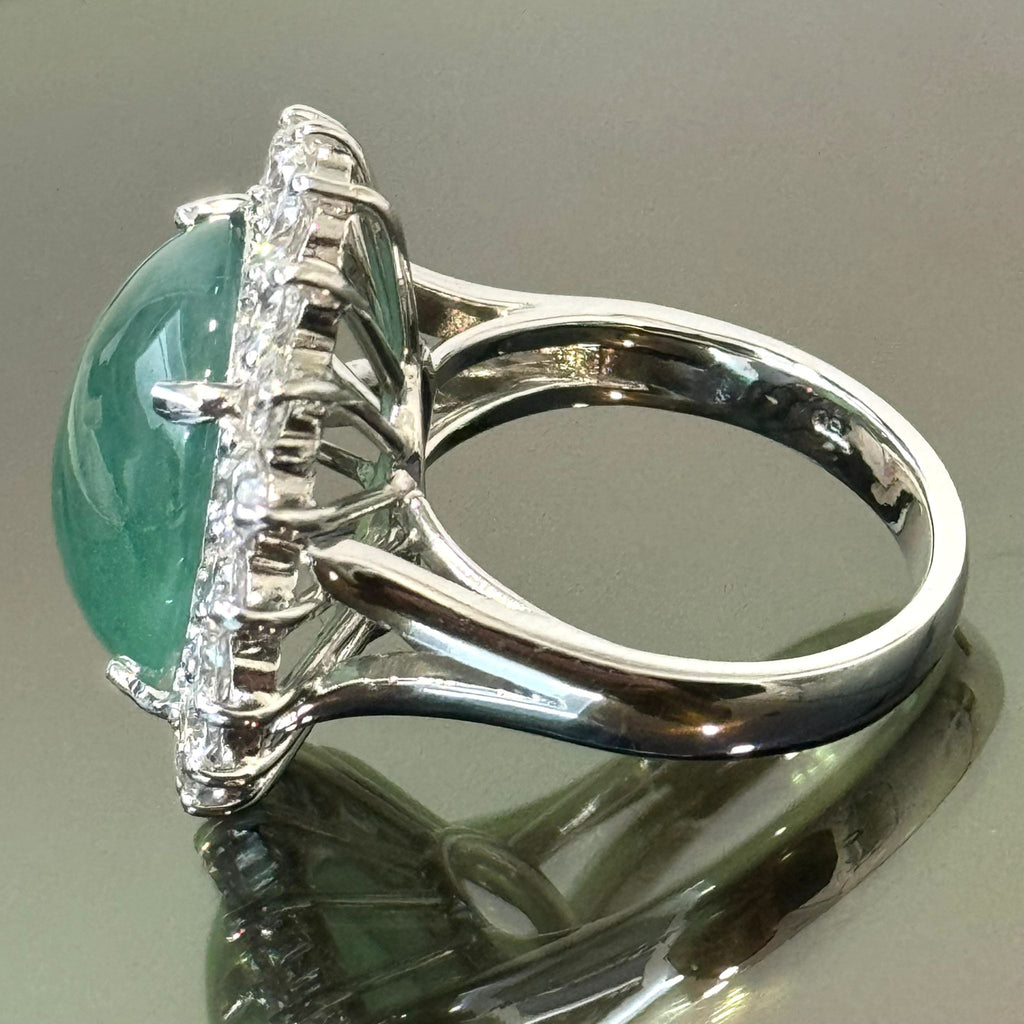 18KWG Jadeite (Type A) & Diamond Ring