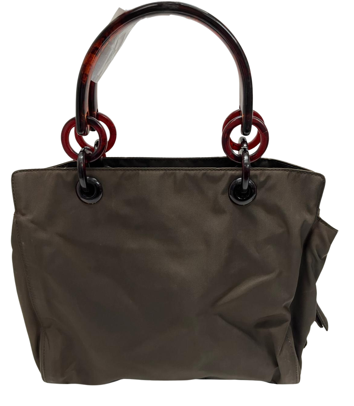 Prada Tessuto Handbag Brown Nylon Acrylic Handles Main image