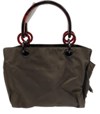 Prada Tessuto Handbag Brown Nylon Acrylic Handles