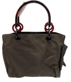 Prada Tessuto Handbag Brown Nylon Acrylic Handles