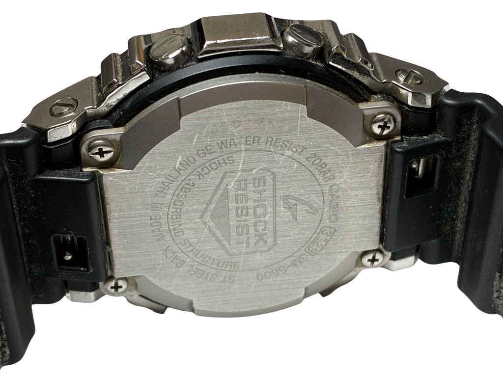 Casio GShock GM5600 Metal Bezel Silver Black Watch