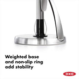OXO Good Grips SimplyTear Standing Paper Towel Holder, Brushed Stainless Steel