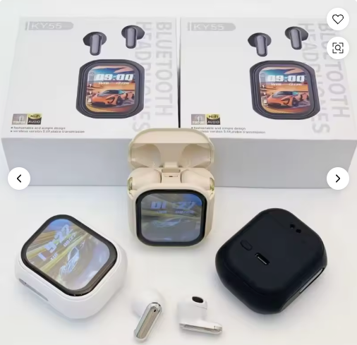 Earphones with LCD Screen - Multi-Colour