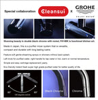Cleansui F914BK Under Sink Water Purifier with Double Black Chrome Faucet