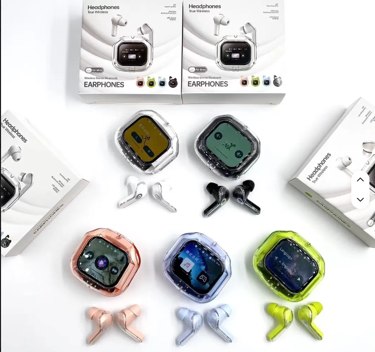 Earphones With LCD Screen - Transparent Casing Secondary image