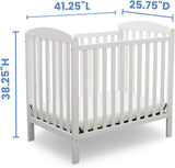 Delta Children Emery Mini Convertible Baby Crib With 2.75inch Mattress Bianca White