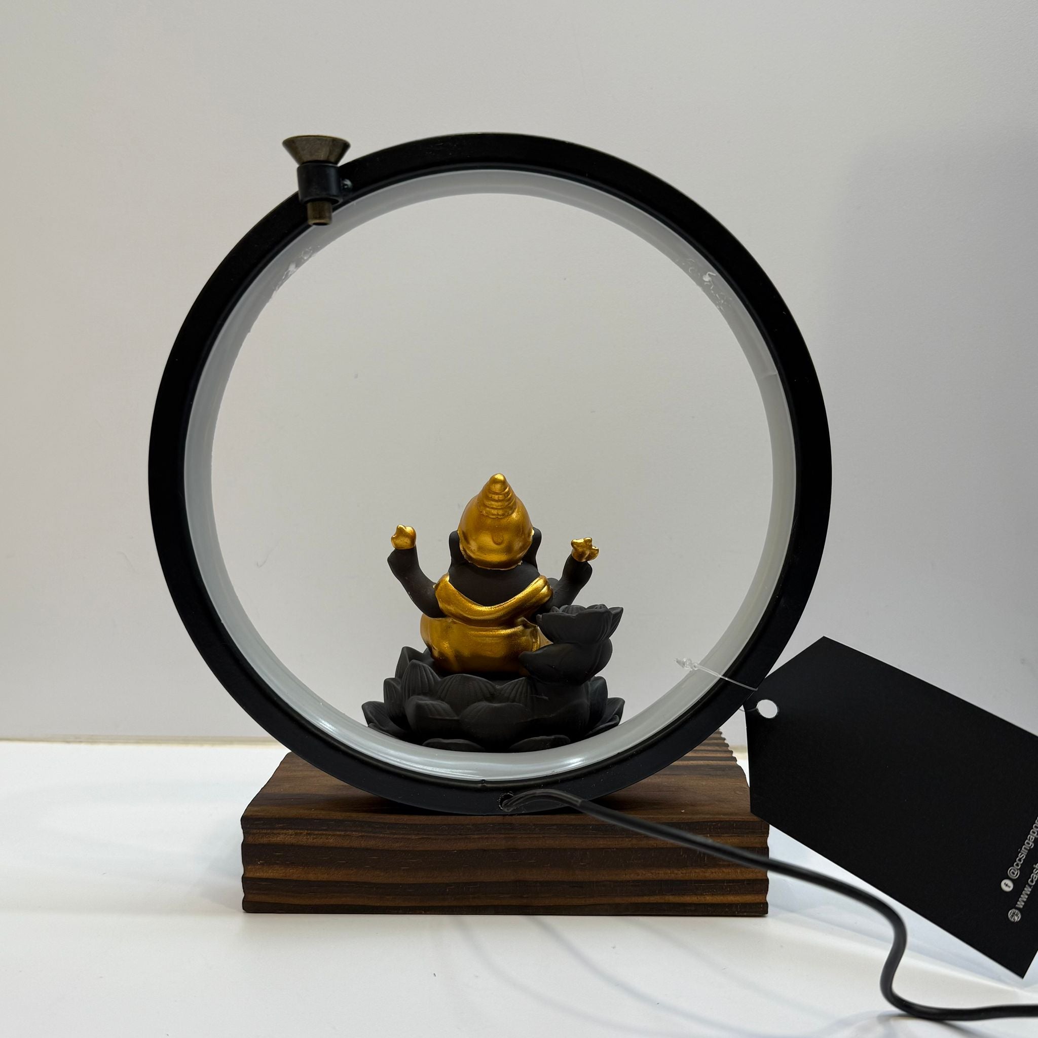 Ganesh With LED Ring (Adjustable Light)
