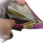 Michael Kors Jet Set Travel Small Top Zip Coin Pouch With ID Holder Fuschia