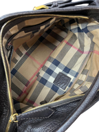 Burberry Dark Brown Leather Front Pocket Hobo