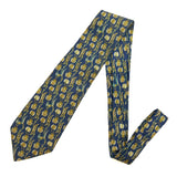 Salvatore Ferragamo Navy Blue With Gold Fruit Necktie