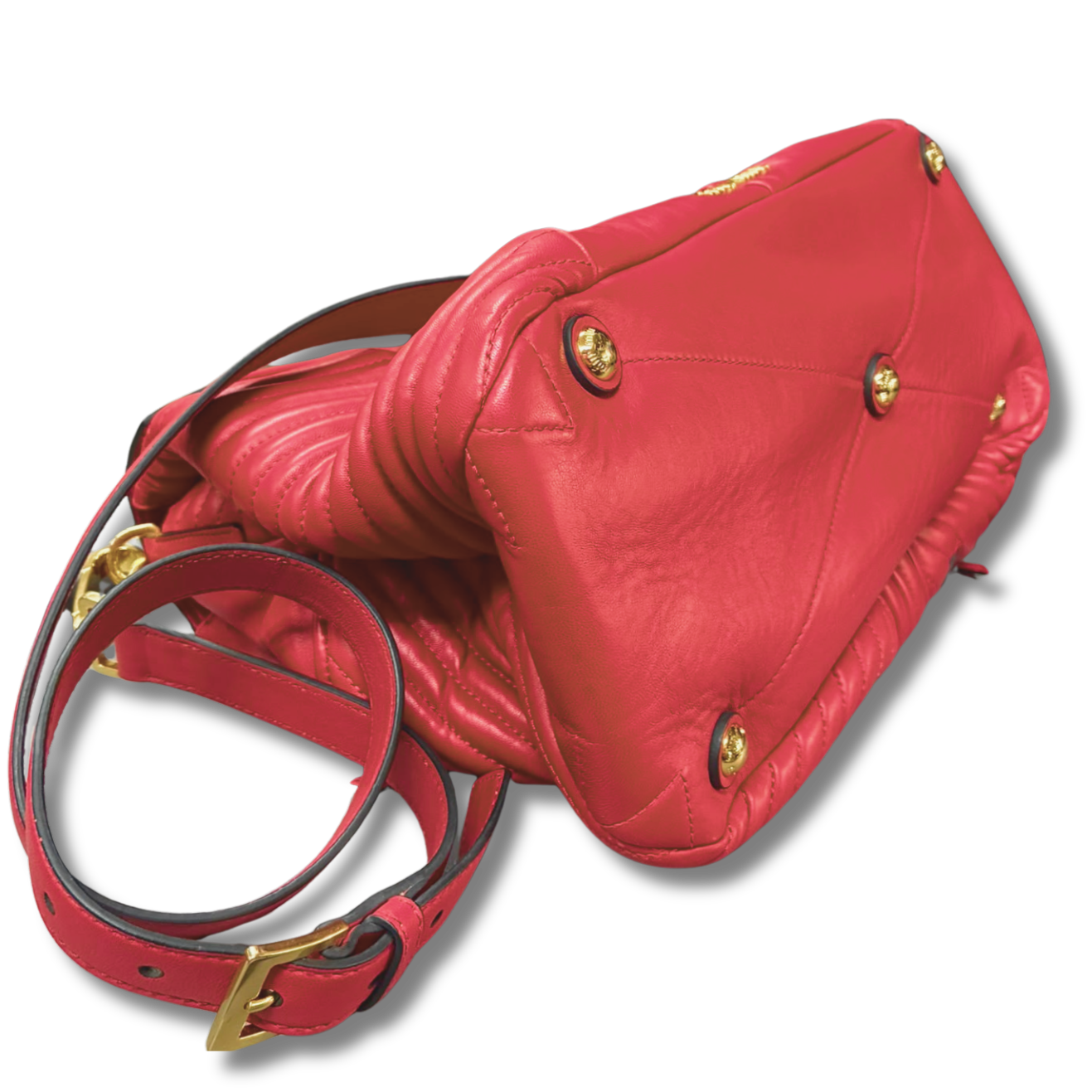 MIU MIU Quilted Nappa Leather Biker Tote