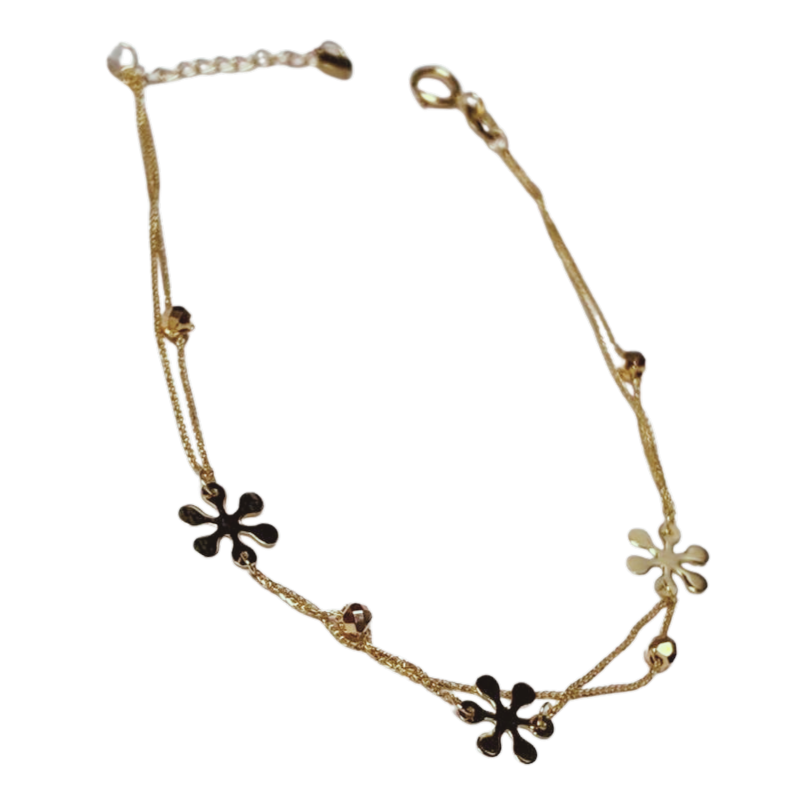 14K Yellow Gold Multi Strand Station Bracelet 0.8g Main image
