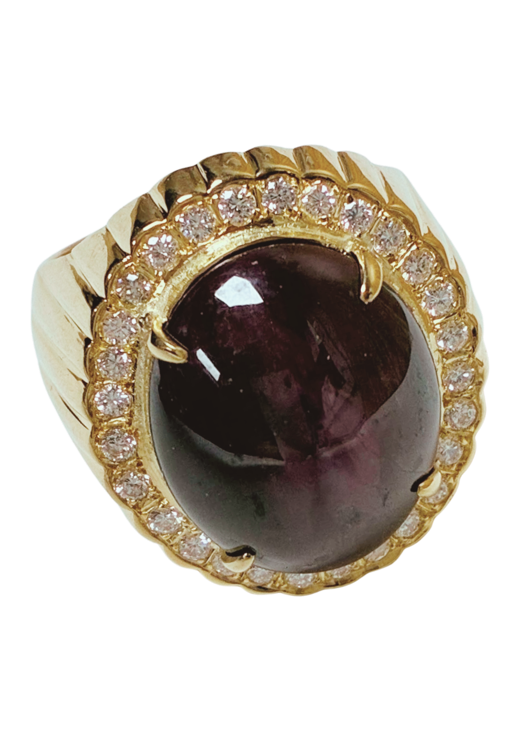 850YG Star Ruby And Diamonds Mens Ring 22.1GM Main image