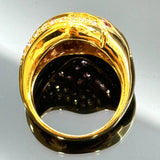 18K Yellow Gold Pink Sapphire & Diamond Ring
