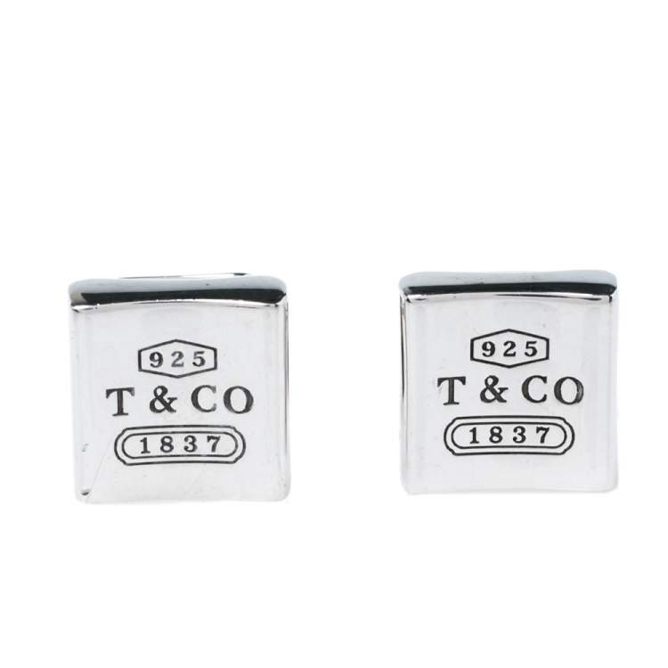 Tiffany & Co. 1837 Sterling Silver Classic Square Cufflinks