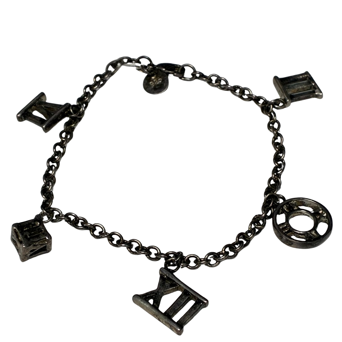 Tiffany And Co Atlas Collection 5 Charm Bracelet 11.1GM