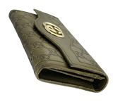 Gucci Olive Green Guccissima Leather Sukey Continental Wallet 282434