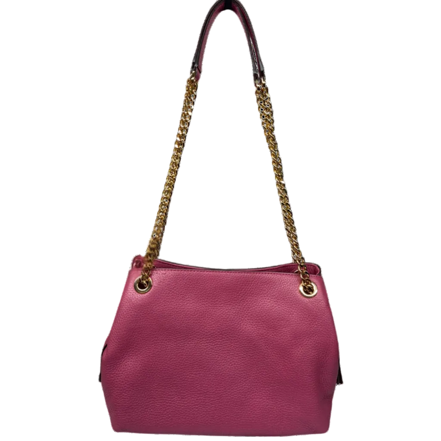Michael Kors Jet Set Item Medium Chain Shoulder Bag Vibrant Pink Textured Leather Secondary image