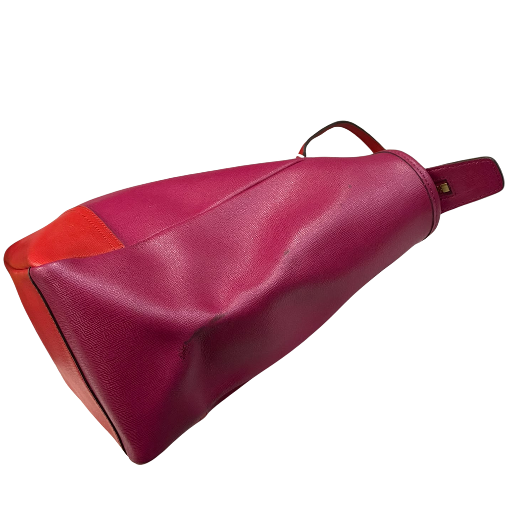Coach Saffiano Leather Medium East West Tote Bag Cranberry