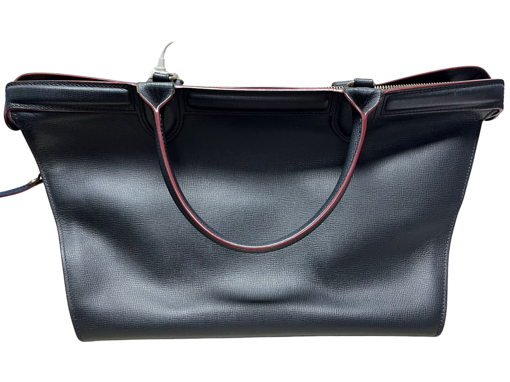 Longchamp Le Pliage Heritage Tote Black Leather
