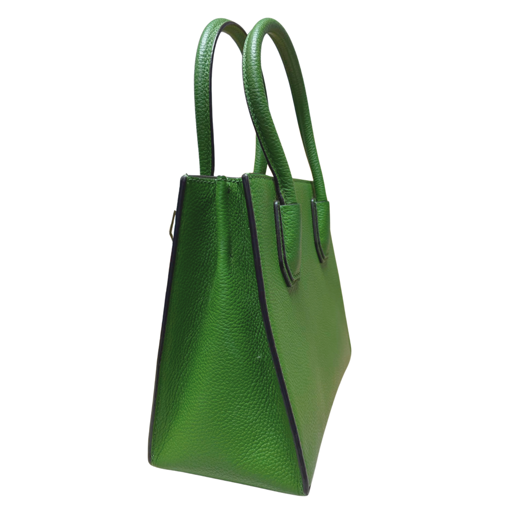 Michael Kors Mercer Floral Embellished Tote Vibrant Green Leather