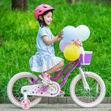 RoyalBaby Stargirl 12" Kids Bicycle with Basket, Bell & Training Wheels, Purple