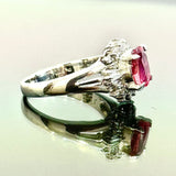 PT900 Ruby With Diamond Ring