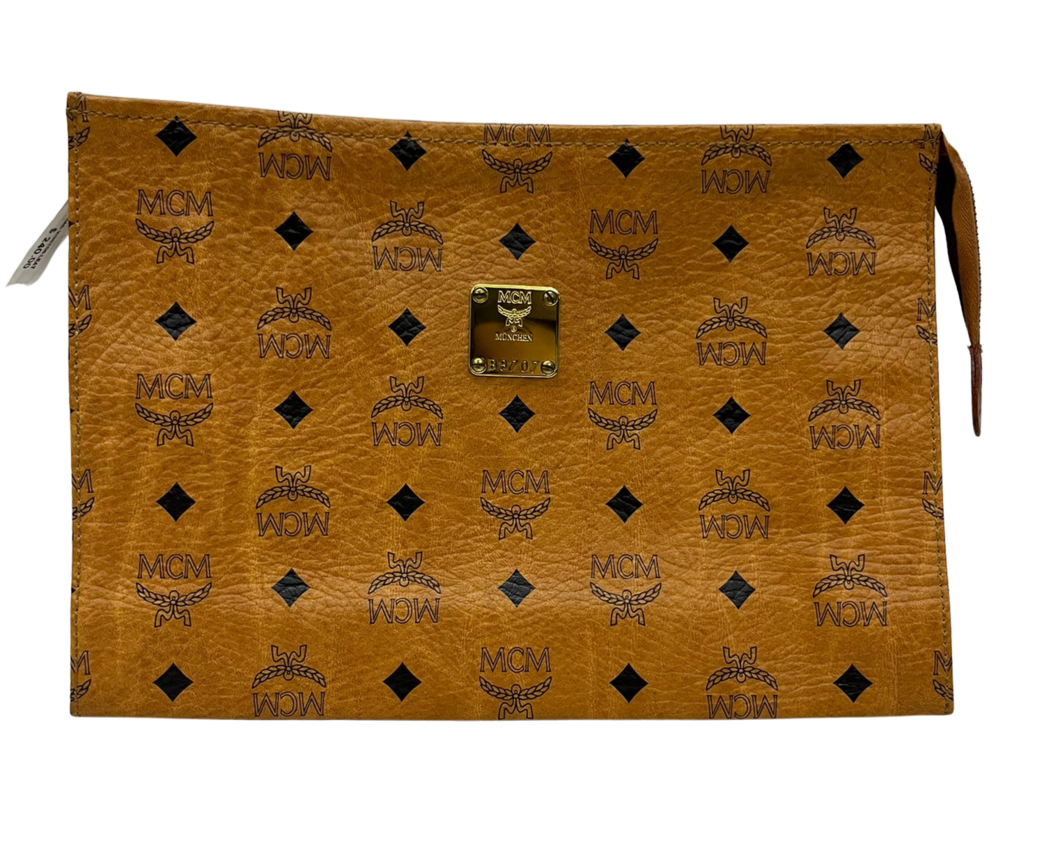 MCM Aren Medium Wristlet Zip Pouch Visetos Cognac Coated Canvas And Nappa Leather 29cm Main image