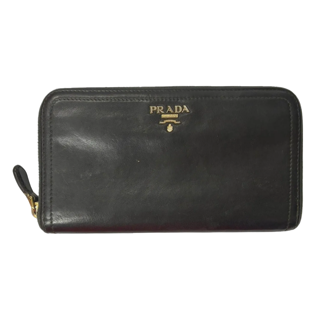 Prada 1M0506 Bi Color Zip Around Wallet