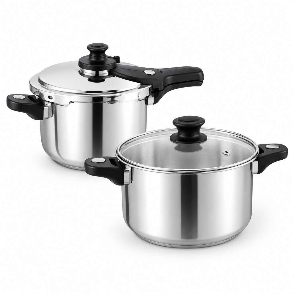 Dual Usage Stainless Steel Pressure Cooker Set Main image