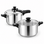 Dual Usage Stainless Steel Pressure Cooker Set