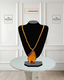 18K Gold Necklace with 28.67gram Amber Stone