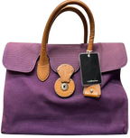 Ralph Lauren Ricky Bag Purple Canvas And Leather