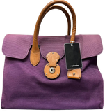 Ralph Lauren Ricky Bag Purple Canvas And Leather