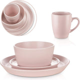 Stone Lain Albie Stoneware 32 Piece Modern Dinnerware Set For 8 Pink