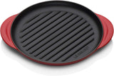 Le Creuset Round Cast Iron Grill Pan, 25cm, Cerise