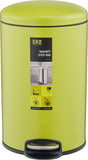 EKO 281HB-EK9213-12-LI Maggey Stainless Steel Round Step Bin with Soft Closing Lid, 12L, Lime Green