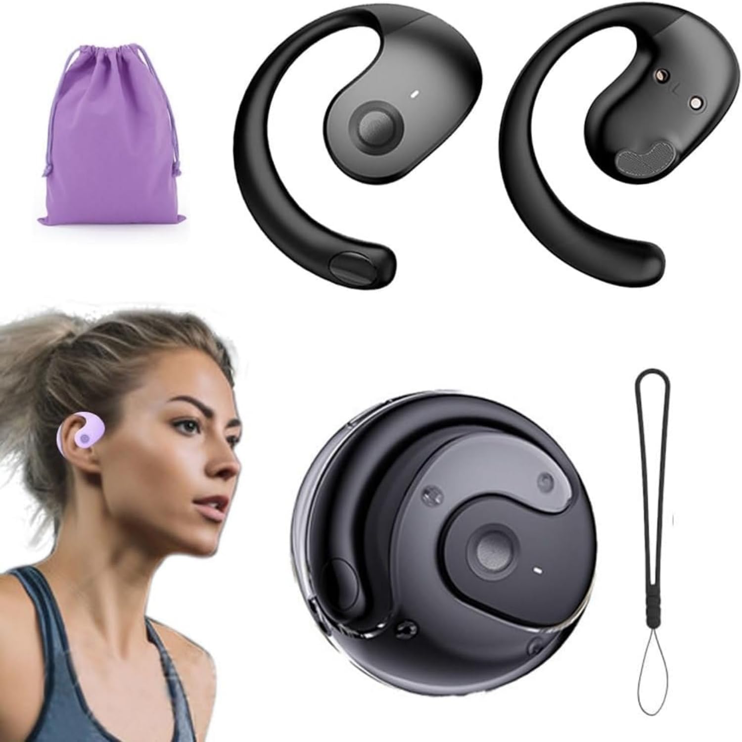 BY01 Headphones Earphone Wireless Bluetooth Earbuds Headset Secondary image